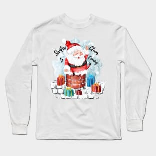 Santa Claus on the Rooftop - Christmas Arrival Long Sleeve T-Shirt